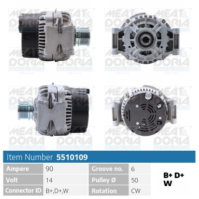 Generator 14V 90A Meat & doria 5510109 MEAT & DORIA