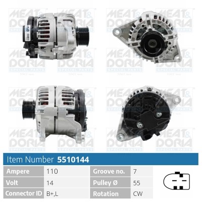 Generator 14V 110A Meat & doria 5510144 MEAT & DORIA