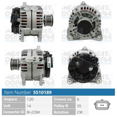 Generator 14V 120A Meat & doria 5510189 MEAT & DORIA