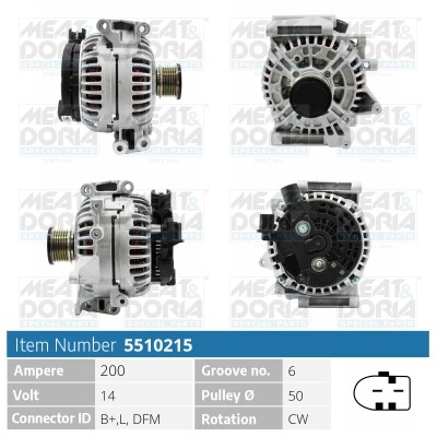 Generator 14V 200A Meat & doria 5510215 MEAT & DORIA
