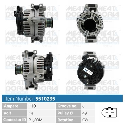Generator 14V 110A Meat & doria 5510235 MEAT & DORIA