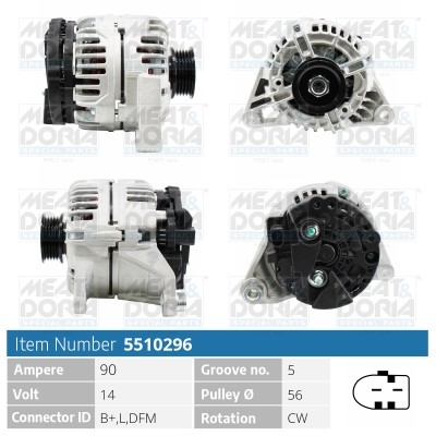 Generator 14V 90A Meat & doria 5510296 MEAT & DORIA