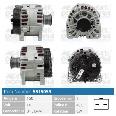 Generator 14V 150A Meat & doria 5515059 MEAT & DORIA