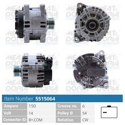 Generator 14V 150A Meat & doria 5515064 MEAT & DORIA