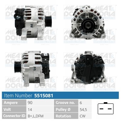 Generator 14V 90A Meat & doria 5515081 MEAT & DORIA