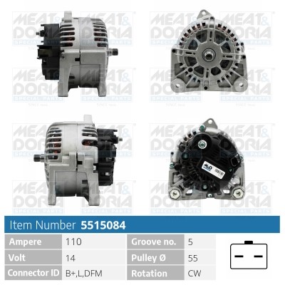 Generator 14V 110A Meat & doria 5515084 MEAT & DORIA