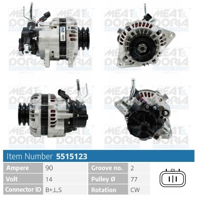 Generator 14V 90A Meat & doria 5515123 MEAT & DORIA