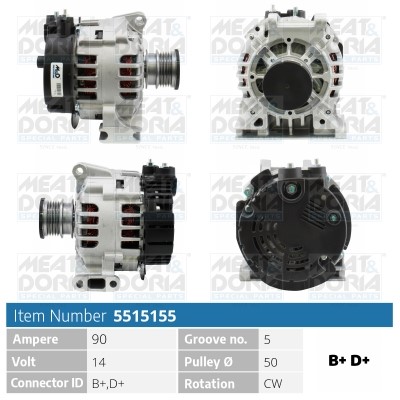 Generator 14V 90A Meat & doria 5515155 MEAT & DORIA