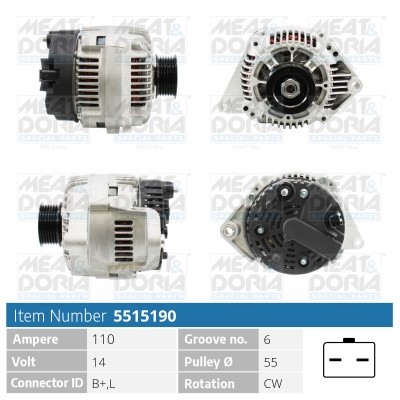 Generator 14V 110A Meat & doria 5515190 MEAT & DORIA
