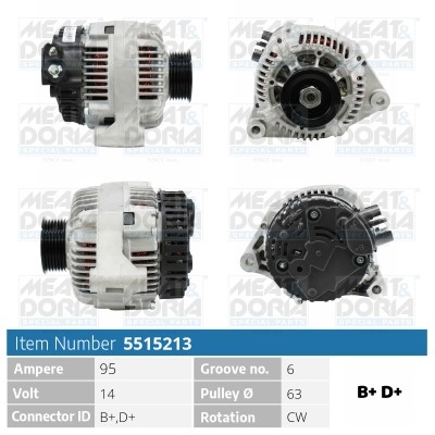 Generator 14V 95A Meat & doria 5515213 MEAT & DORIA