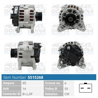 Generator 14V 95A Meat & doria 5515268 MEAT & DORIA
