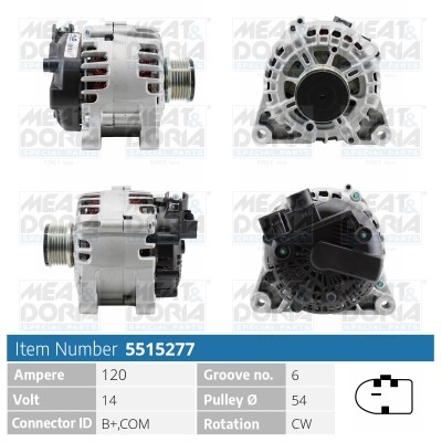 Generator 14V 120A Meat & doria 5515277 MEAT & DORIA