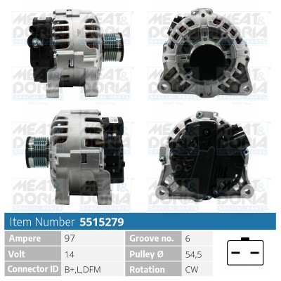 Generator 14V 97A Meat & doria 5515279 MEAT & DORIA