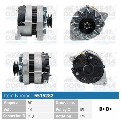 Generator 14V 60A Meat & doria 5515282 MEAT & DORIA