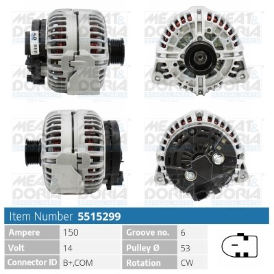 Generator 14V 150A Meat & doria 5515299 MEAT & DORIA