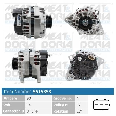 Generator 14V 90A Meat & doria 5515353 MEAT & DORIA