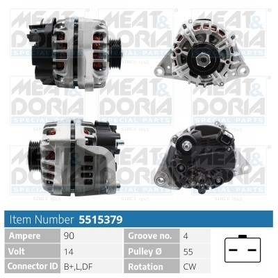 Generator 14V 90A Meat & doria 5515379 MEAT & DORIA