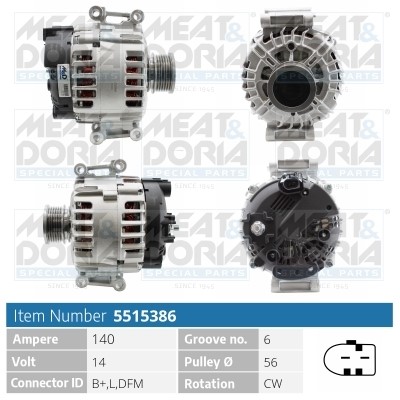 Generator 14V 140A Meat & doria 5515386 MEAT & DORIA