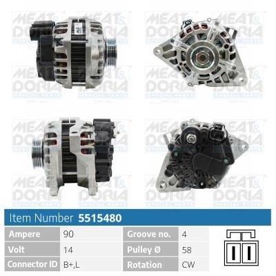 Generator 14V 90A Meat & doria 5515480 MEAT & DORIA