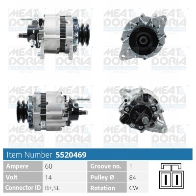 Generator 14V 60A Meat & doria 5520469 MEAT & DORIA