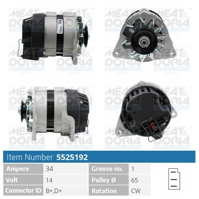 Generator 14V 34A Meat & doria 5525192 MEAT & DORIA