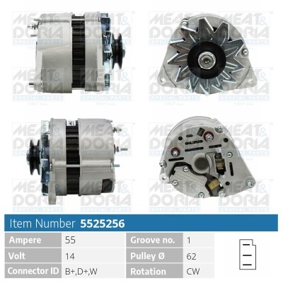 Generator 14V 55A Meat & doria 5525256 MEAT & DORIA