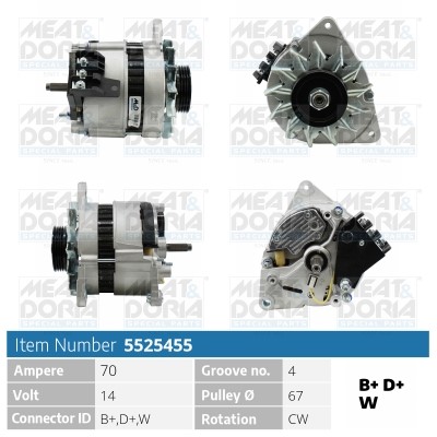 Generator 14V 70A Meat & doria 5525455 MEAT & DORIA