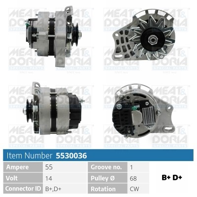 Generator 14V 55A Meat & doria 5530036 MEAT & DORIA