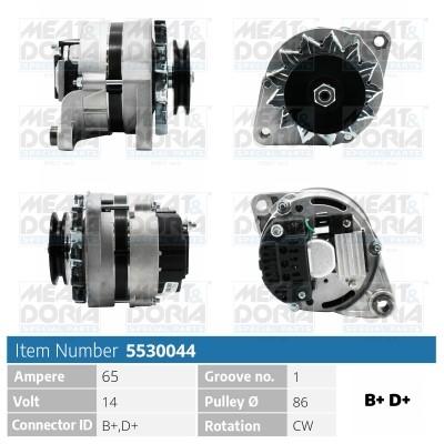 Generator 14V 65A Meat & doria 5530044 MEAT & DORIA