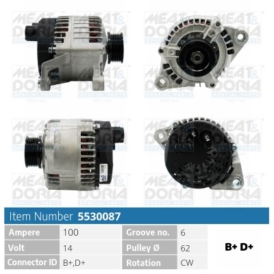 Generator 14V 100A Meat & doria 5530087 MEAT & DORIA