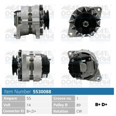 Generator 14V 55A Meat & doria 5530088 MEAT & DORIA