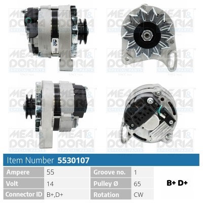 Generator 14V 55A Meat & doria 5530107 MEAT & DORIA