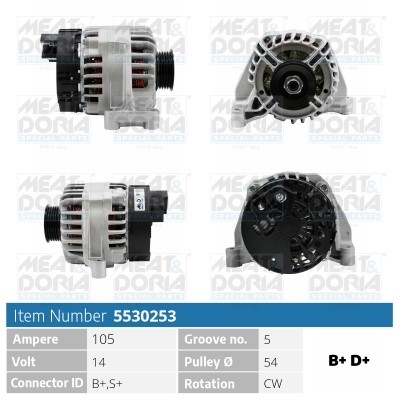 Generator 14V 105A Meat & doria 5530253 MEAT & DORIA