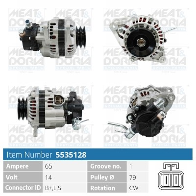 Generator 14V 65A Meat & doria 5535128 MEAT & DORIA