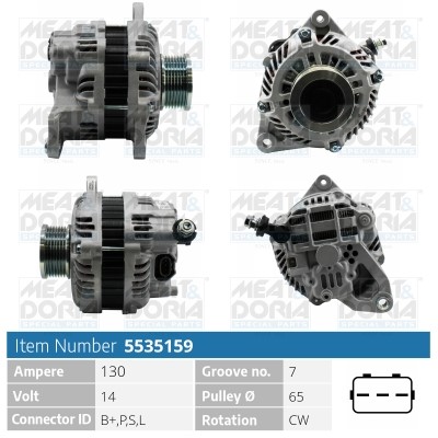Generator 14V 130A Meat & doria 5535159 MEAT & DORIA