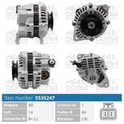 Generator 14V 90A Meat & doria 5535247 MEAT & DORIA