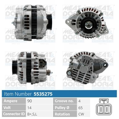 Generator 14V 90A Meat & doria 5535275 MEAT & DORIA