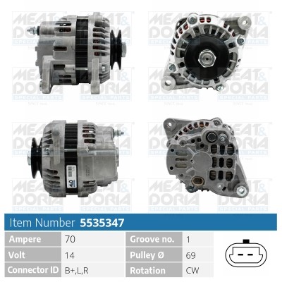 Generator 14V 70A Meat & doria 5535347 MEAT & DORIA