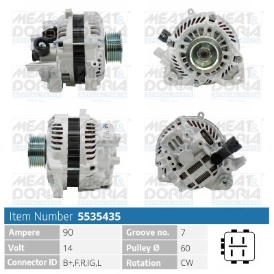 Generator 14V 90A Meat & doria 5535435 MEAT & DORIA
