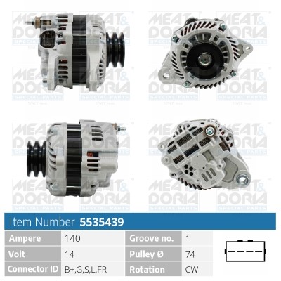Generator 14V 140A Meat & doria 5535439 MEAT & DORIA