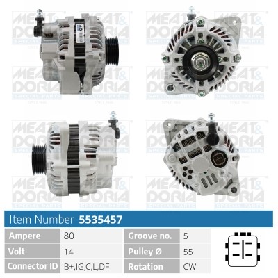 Generator 14V 80A Meat & doria 5535457 MEAT & DORIA