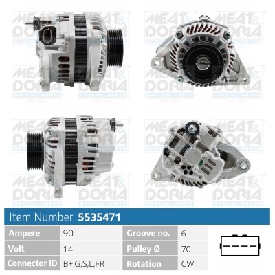 Generator 14V 90A Meat & doria 5535471 MEAT & DORIA