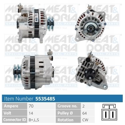 Generator 14V 70A Meat & doria 5535485 MEAT & DORIA