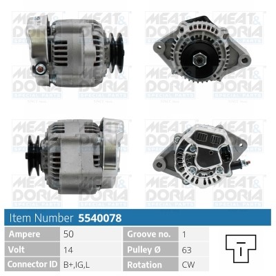 Generator 14V 50A Meat & doria 5540078 MEAT & DORIA