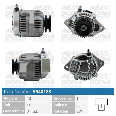 Generator 14V 40A Meat & doria 5540183 MEAT & DORIA