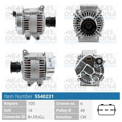 Generator 14V 105A Meat & doria 5540231 MEAT & DORIA