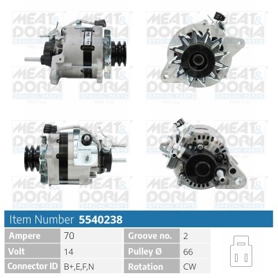 Generator 14V 70A Meat & doria 5540238 MEAT & DORIA