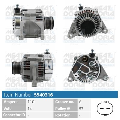 Generator 14V 110A Meat & doria 5540316 MEAT & DORIA