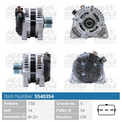 Generator 14V 150A Meat & doria 5540354 MEAT & DORIA
