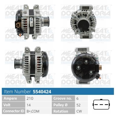 Generator 14V 210A Meat & doria 5540424 MEAT & DORIA